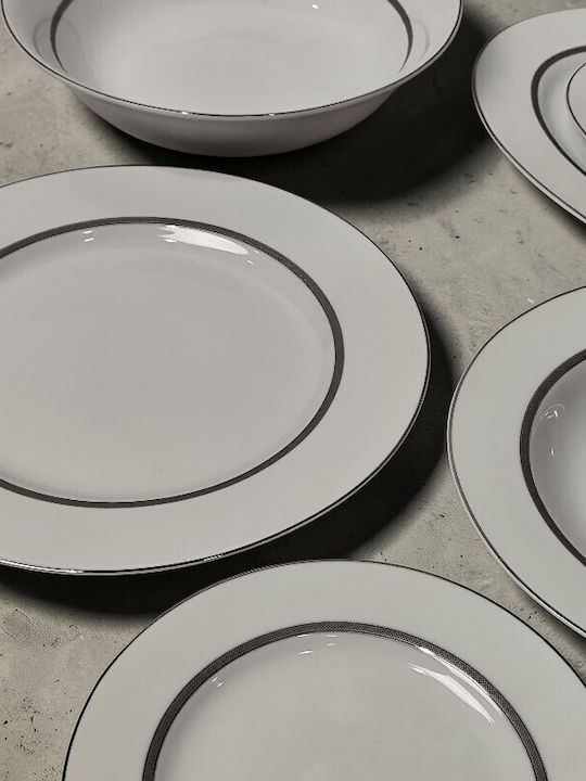 Christinholm Silver Porcelain Dinnerware Set 40pcs
