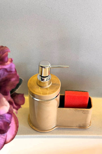 SteweHome Dispenser Κουζίνας Πλαστικό με Θήκη για Σφουγγάρι Μπεζ