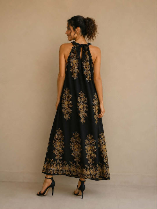 Sommer Maxi Damenkleid Schwarz