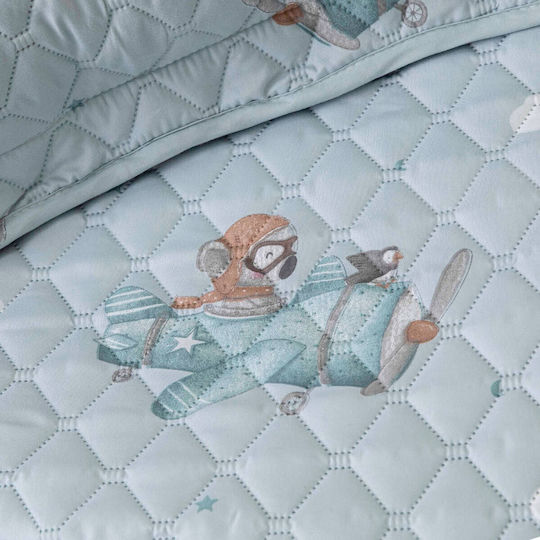 Borea Baby Quilt Polyester Blue 110x140cm Borea Baby Quilt Polyester Blue 110x140cm