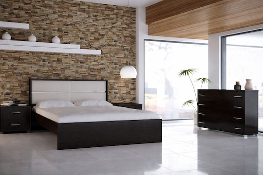 Dream Bedroom Furniture Set Wenge 150x200cm 4 Pieces