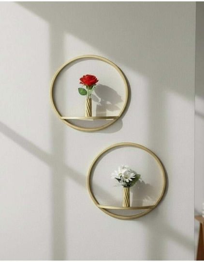 SteweHome Decorative Wreath Gold Made of Metal 30x30cm 2 Pieces