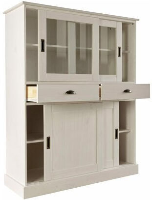 Felelma 104 Vitrină Pentru Sufragerie Din Lemn Și Metal Cu Geam Natural 114x40x140cm