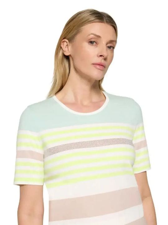 Γυναικείο Crop Top Κοντομάνικο Ριγέ Ριγε