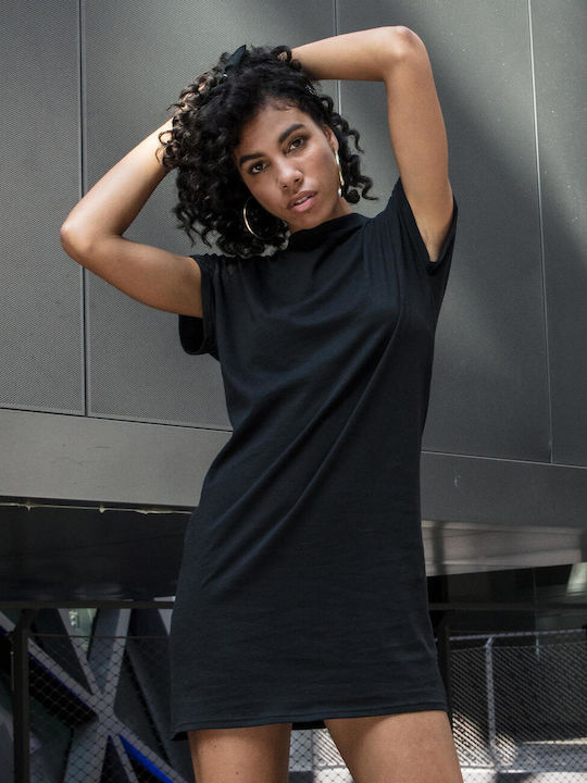 T-Shirt Dress Turtleneck Black