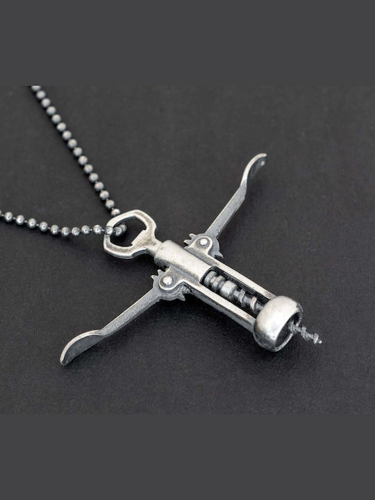 Medaillon Für Herren Handgefertigt Silber 925 Kordel Kunstleder 55cm