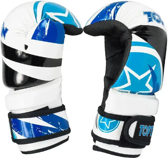 Top Ten Pointfighter 21659.XS.Blue.White Leather Boxing Gloves for Competition