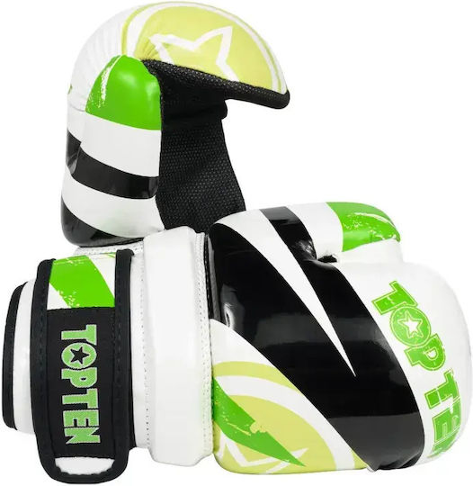 Top Ten Pointfighter 21659.XS.Blue.White Leather Boxing Gloves for Competition