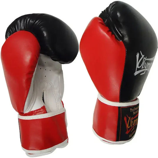 Olympus Sport Gear 400163 10oz Red Black White Boxing Gloves from Synthetic Leather for Competition Red