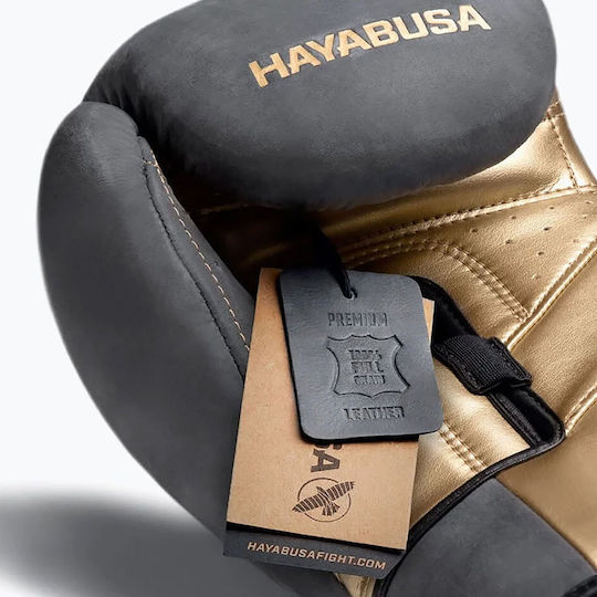 Hayabusa Γάντια Πυγμαχίας Δερμάτινα για Αγώνα Μαύρα