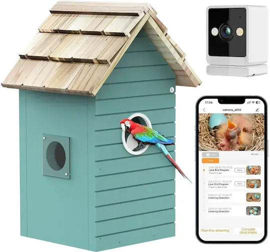 Smart Vogelhaus Kamera Regenbean Blau
