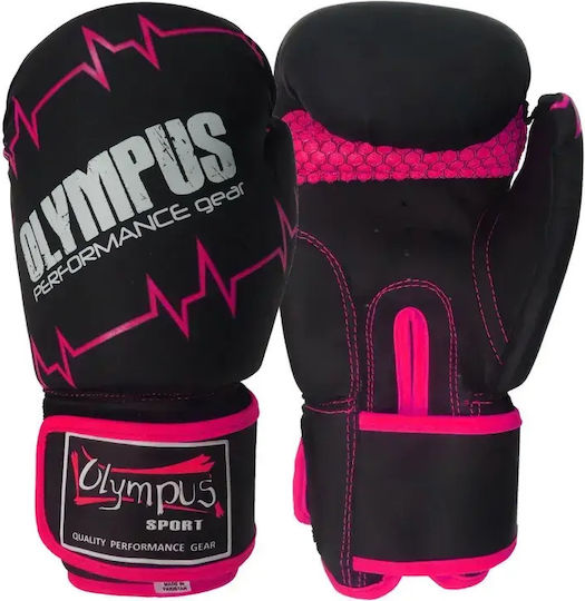Olympus Sport Pulse Matt 4038193.6oz.Black.Green Boxing Gloves from Synthetic Leather for Competition Black