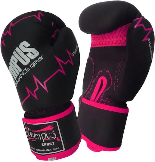 Olympus Sport Pulse Matt 4038193.6oz.Black.Green Boxing Gloves from Synthetic Leather for Competition Black
