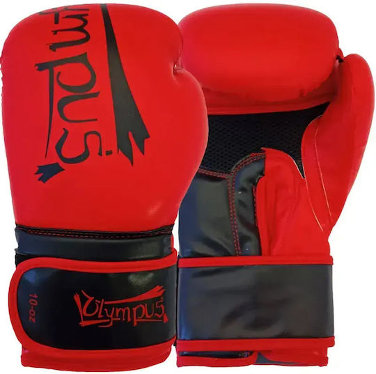 Olympus Sport 401017.10oz.Black.Gray Boxing Gloves from Synthetic Leather for Competition Black