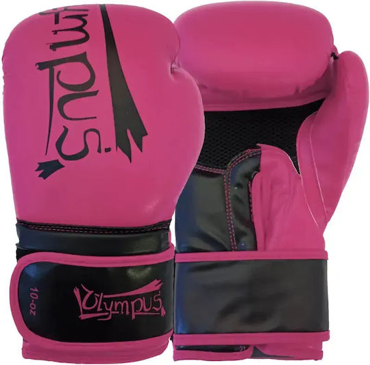 Olympus Sport 401017.10oz.Black.Gray Boxing Gloves from Synthetic Leather for Competition Black