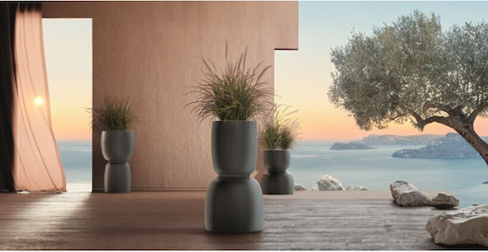 Ethick Γλάστρα Πλαστική Concrete Gray 60x60x68εκ.