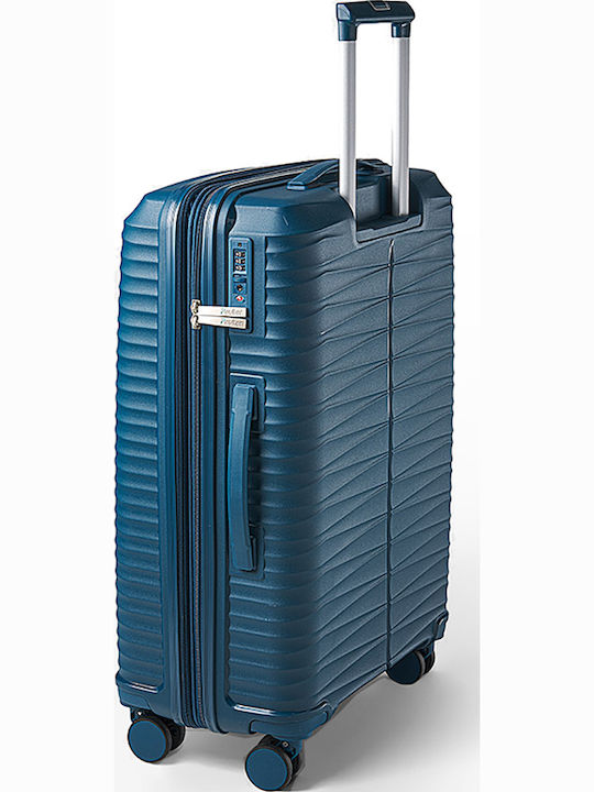 Paulter Medium Hard Blue Travel Suitcase Height 66cm