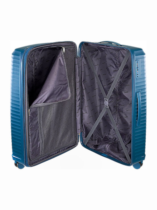 Paulter Medium Hard Blue Travel Suitcase Height 66cm