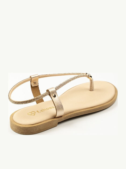 Sandale Casual Damă Din Piele Aurii