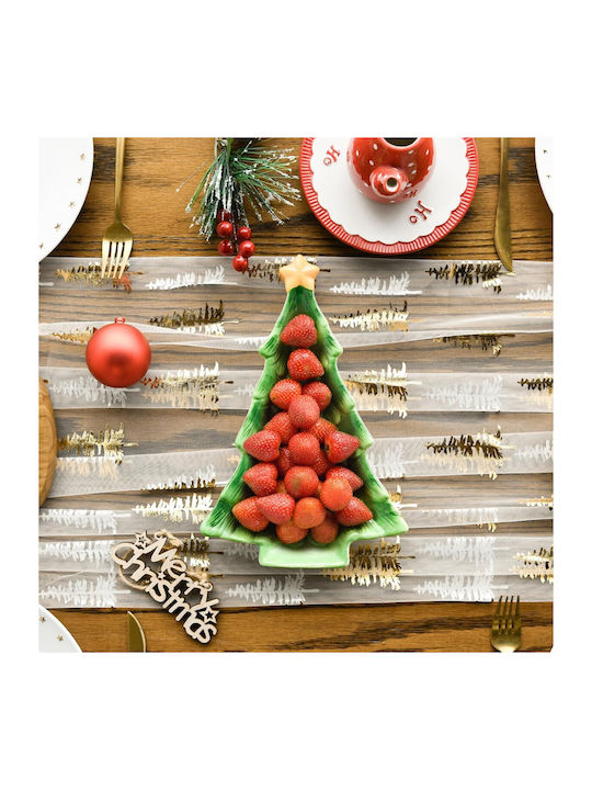 Artoid Mode Set Fete De Masa De Crăciun Din Material Textil Runner Brazi 300x70cm 3 Bucăți