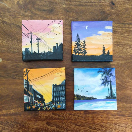 Painting Canvas 10x10 White Stretched Canvas Painting Painting Panel 5 Pcs