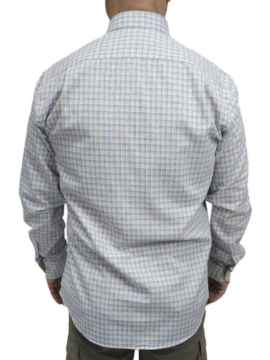 Long Sleeve Shirt in Regular Fit Checked Beige 28133-02-BEIGE