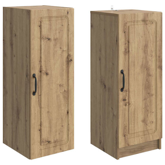 vidaXL Badezimmer-Säulenschrank Wandhängeschrank Eiche