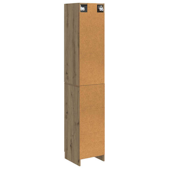 vidaXL Badezimmer-Säulenschrank Wandhängeschrank Eiche