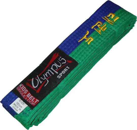 Olympus Kids Tkd Kampfsportgürtel Mit Einer Drehung Mehrfarbig Gelb Grün