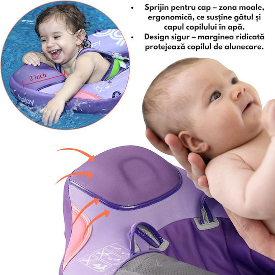 Antrenor De Înot Pentru Copii Pentru Bebeluși Cu Diametru 49 Cm Pentru 10 Ani Și Peste Violet