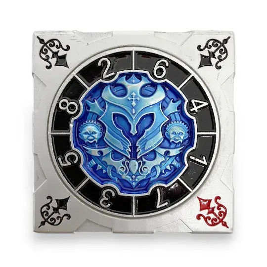 Suegao 7-in-1 Metallischer Würfel-Spinner Würfel D4-D20 Tischrollenspiele Silber Blau
