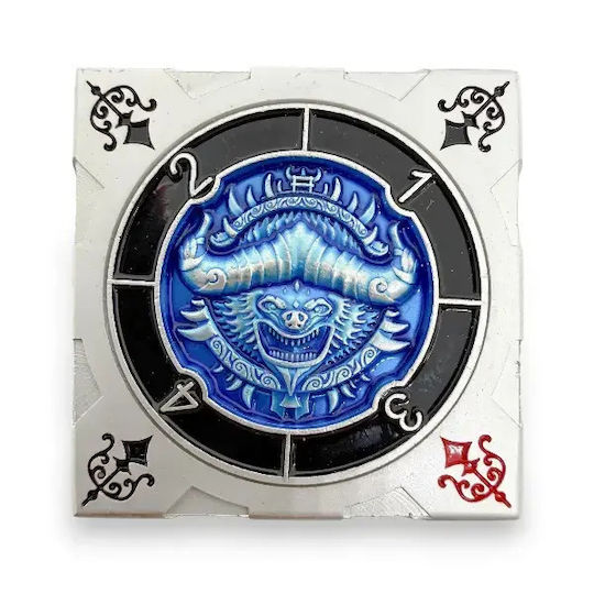 Suegao 7-in-1 Metallischer Würfel-Spinner Würfel D4-D20 Tischrollenspiele Silber Blau