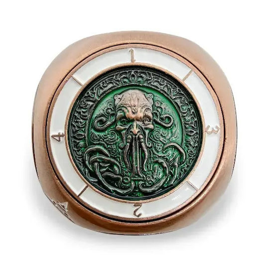 Suegao 7-in-1 Metallic Rounded Cube Spinner Dice D4-d20 Tabletop Rpg Copper Green