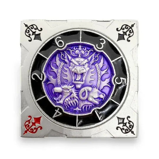 Suegao 7-in-1 Metallic Cube Spinner Dice D4-d20 Tabletop Rpg Silver Purple