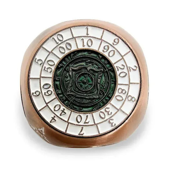 Suegao 7-in-1 Metallic Rounded Cube Spinner Dice D4-d20 Tabletop Rpg Copper Green