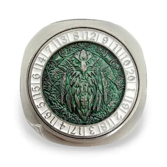 Suegao 7-in-1 Rounded Metallic Cube Spinner Dice D4-d20 Tabletop Rpg Iron Green