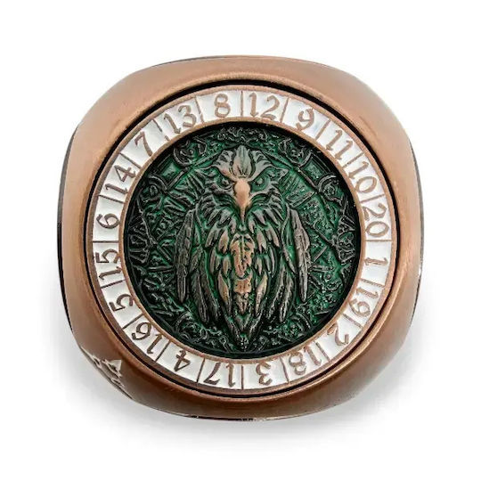 Suegao 7-in-1 Metallic Rounded Cube Spinner Dice D4-d20 Tabletop Rpg Copper Green