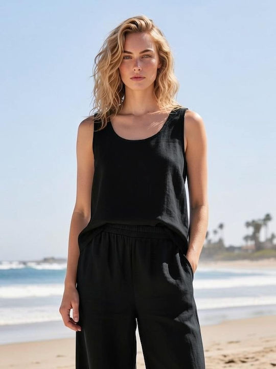 Damen Schwarz Set mit Gummibandhose
