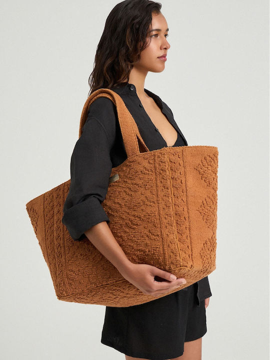 Fabric Women's Tote Handbag Orange