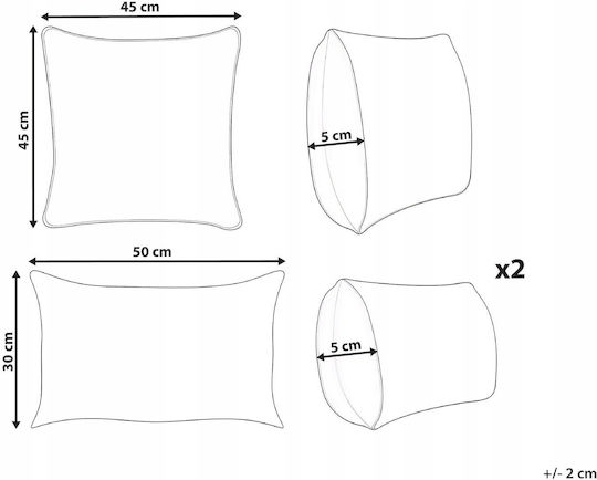 Beliani Samt Sofa-Kissen Bunt
