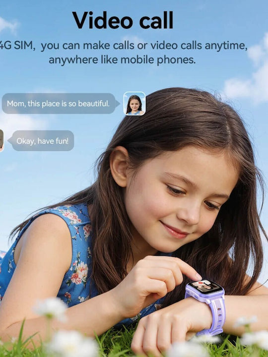 Hoco Kids' Smartwatch 4G with GPS & Camera Black