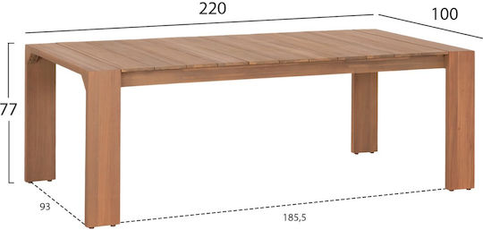 Ξυλο Τραπεζαρίας Ανοιχτό Φυσικό 220x100x77εκ. Ξυλο Τραπεζαρίας Ανοιχτό Φυσικό 220x100x77εκ.