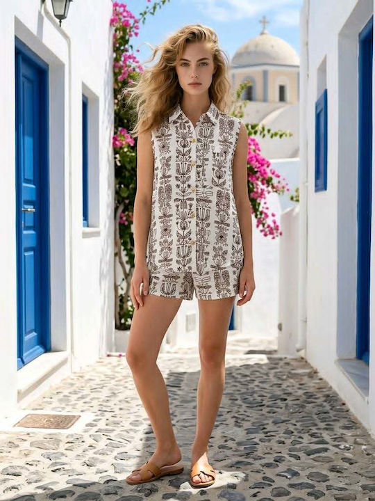 Women's Set With Brown Bermudas