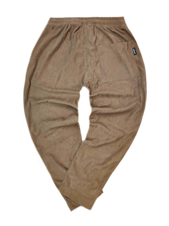 Men's Trousers Elastic Relaxed Fit Brown