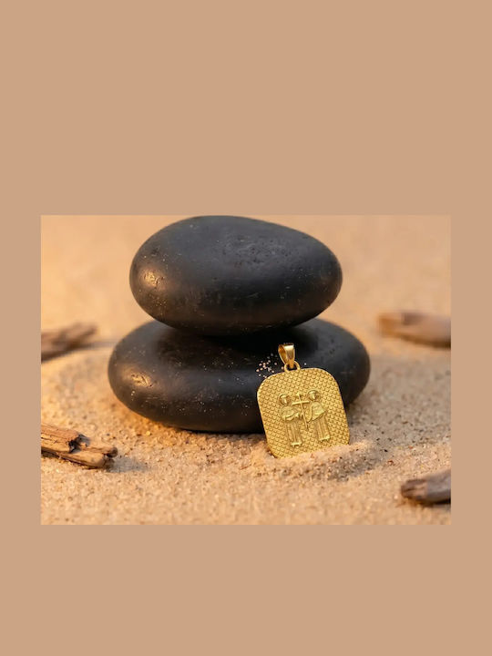 Kinder Amulett Kinderschutzamulett Beidseitig mit Kette aus 9K Gold 056022