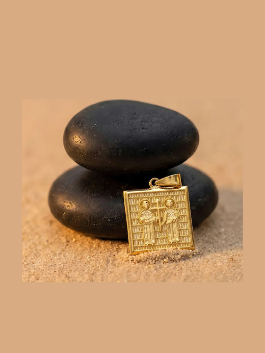 Kinder Amulett Kinderschutzamulett Beidseitig aus 9K Gold 056014