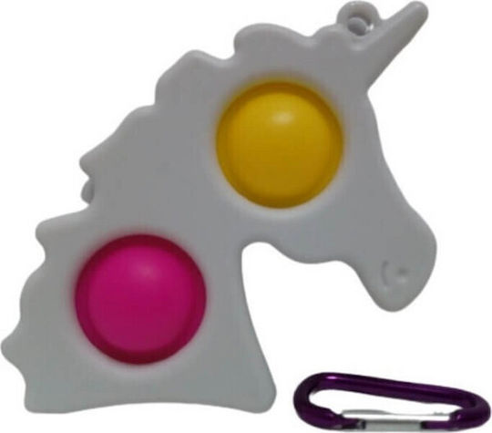 Pop It Fidget Simple Dimple Антистрес Играчка Единорог Ключодържател Бял К 003963