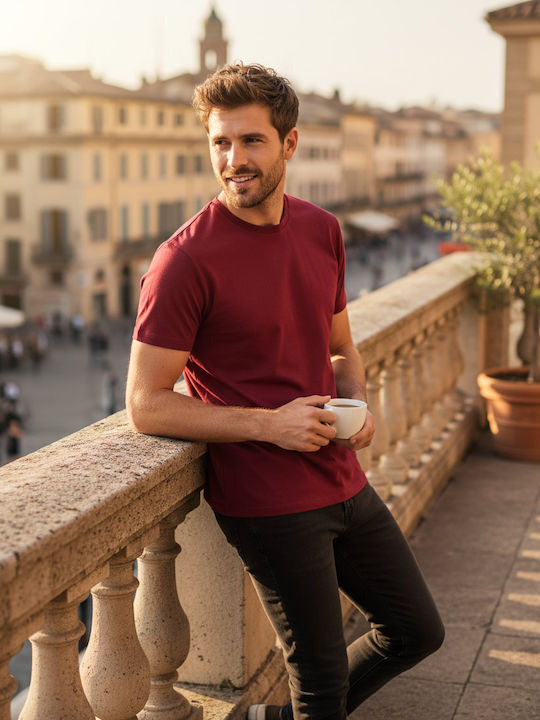 Valento Männer Werbebekleidung T-Shirt Kurzärmelig Lotto Rotes