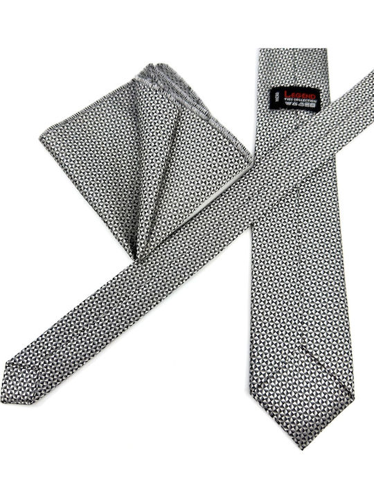 Legend Accessories Legend Accessories Herren Krawatten Set mit Mustern in Silber Farbe