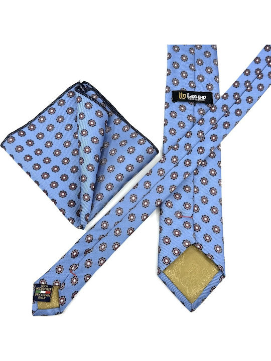 Legend Accessories Set of Men's Printed Ties in Light Blue Colour